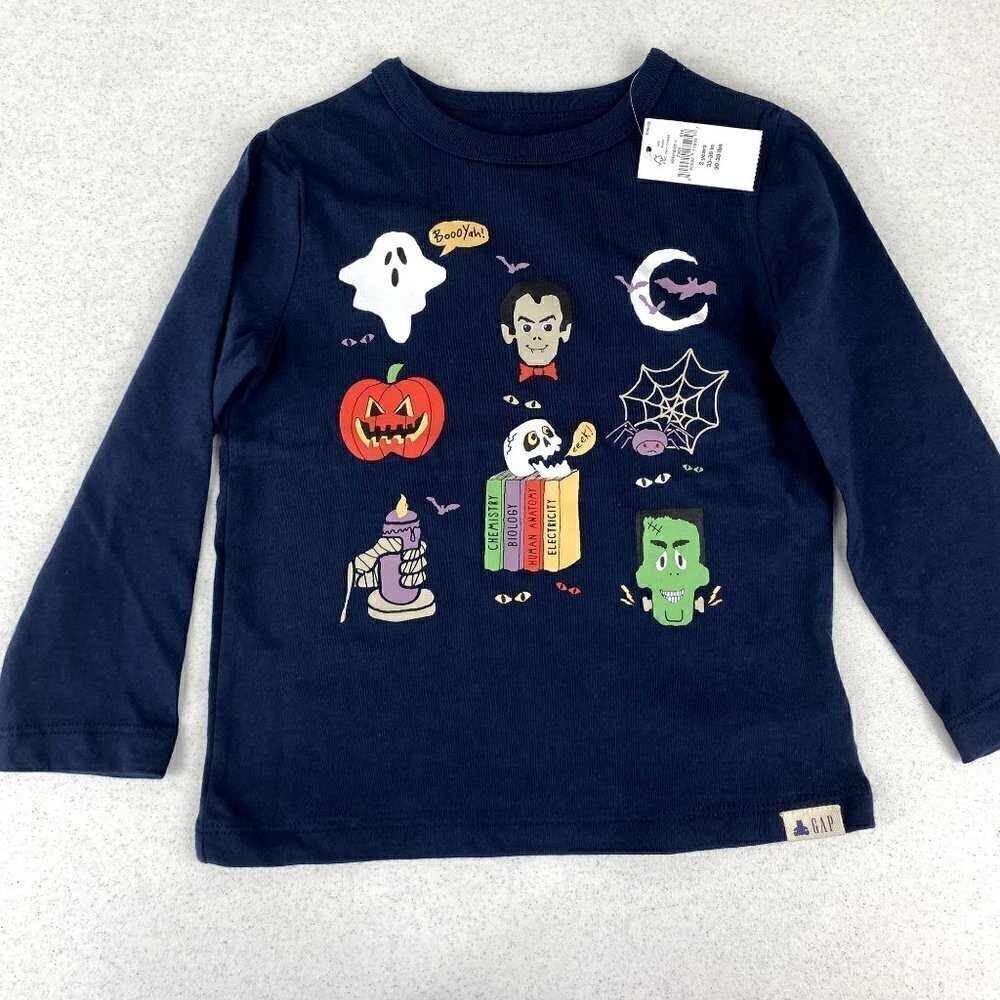 Gap Halloween Graphic Organic Cotton Long Sleeve Tee NWT 2